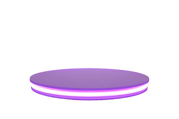 Glowing Purple Round Platform with Neon Lights, PNG