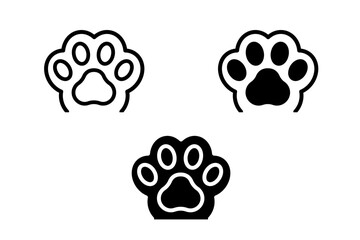 Pet paw editable stroke outline icon. Flat vector illustration. Footprints Pet paw, pet paw print dog cat icon. Pixel perfect