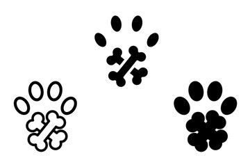 Pet paw editable stroke outline icon. Flat vector illustration. Footprints Pet paw, pet paw print dog cat icon. Pixel perfect