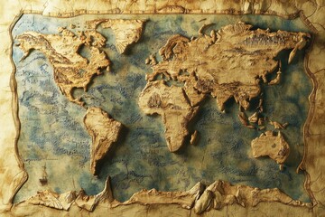ancient map of the present world