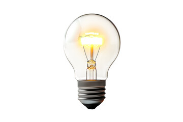 Light bulb emitting a warm glow in a close-up view showcasing intricate details