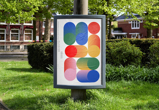 Mockup Of Vertical Customized Poster On Grass