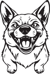 Corgi dog. Hand drawn vector illustration