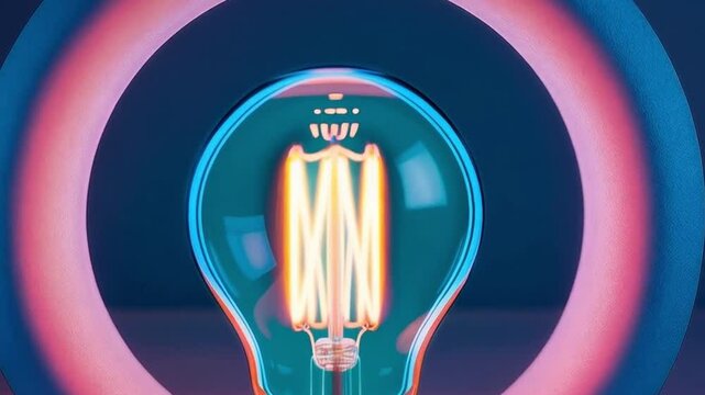 Abstract background with light bulb lighting