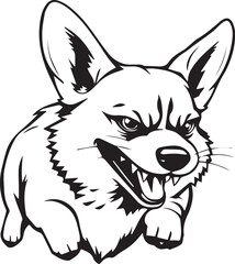 Corgi dog. Hand drawn vector illustration