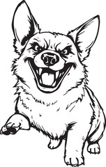 Corgi dog. Hand drawn vector illustration