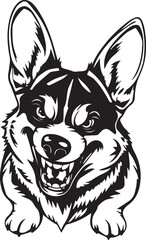 Corgi dog. Hand drawn vector illustration