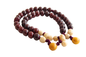 Isolated Beaded Mala Prayer Bracelet with Tassels