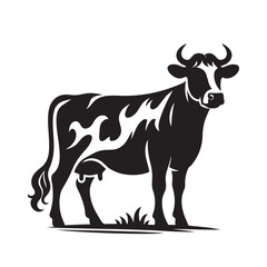 Cow Farms icon set logo illustration vector template Design black