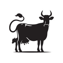 Cow Farms icon set logo illustration vector template Design black