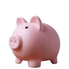 Isolated pink piggy bank on white background