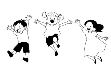 ジャンプする子どもたち