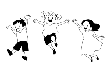 ジャンプする子どもたち
