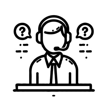 Help desk operator providing assistance with questions  