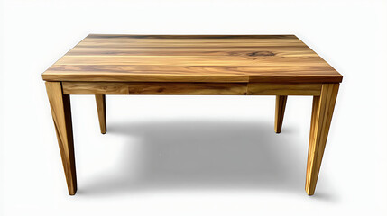 A wooden table with a white background. Generated using AI.