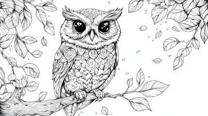 Fototapeta premium Detailed Owl Illustration Design