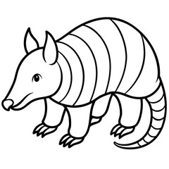 Minimal Armadillo Vector Illustration on White Background