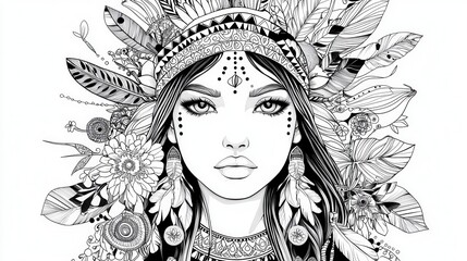 Fototapeta premium Intricate Female Portrait Design