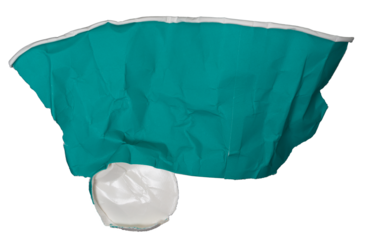 Isolated torn green cardboard coffee cup