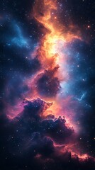 Obraz premium Cosmic Nebula Breathtaking 4K Wallpaper & Mobile Wallpaper for Stunning Devices