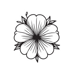 Obraz premium simple black and white flower outline