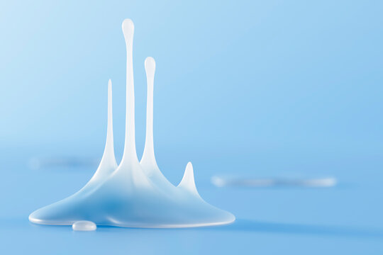 Abstract milk splash on a blue background