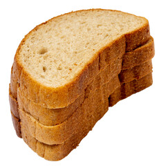 Isolated several pieces of loaf on a white background