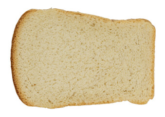 Isolated piece of white rough bread on a white background