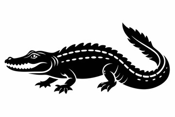 alligator silhouette line art vector illustration