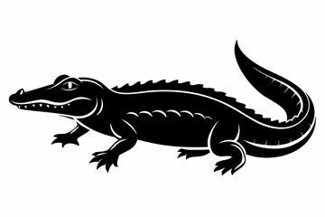 alligator silhouette line art vector illustration