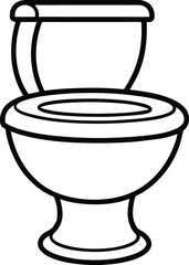 Toilet Line Art Illustration – Clean Vector Bathroom Fixture Design