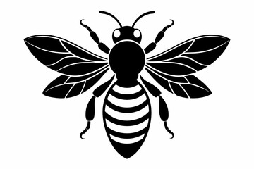 bee silhouette line art vector illustration