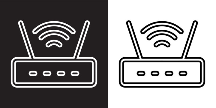 Wi Fi icon vector. Wireless sign symbol in trendy flat style. Wifi vector icon illustration isolated on black and white background