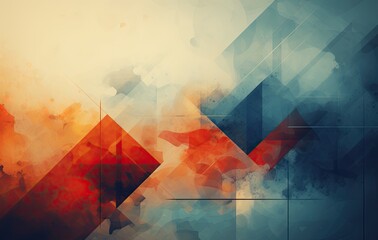 Abstract geometric shapes in muted color palette.