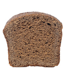 Isolated brown artisan bread on white background, side view