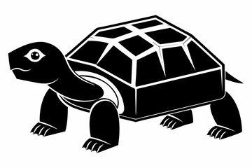 box turtle silhouette line art vector illustration