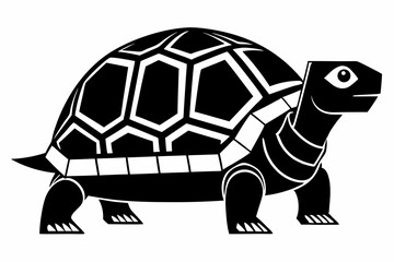box turtle silhouette line art vector illustration