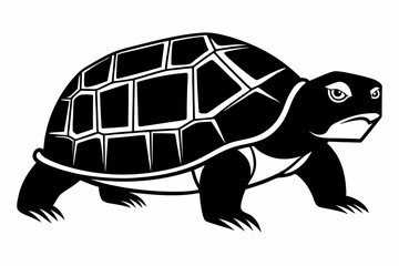 box turtle silhouette line art vector illustration
