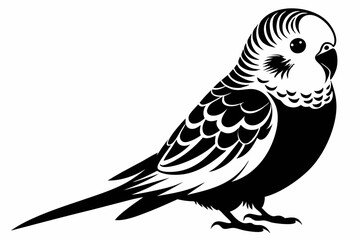 Fototapeta premium budgerigar silhouette line art vector illustration
