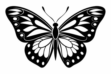 butterfly silhouette line art vector illustration