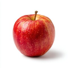 A high-resolution stock image of a single, ripe red apple isolated on a clean white background