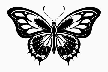 butterfly silhouette line art vector illustration