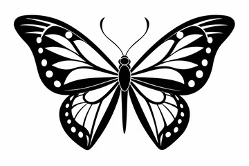 butterfly silhouette line art vector illustration
