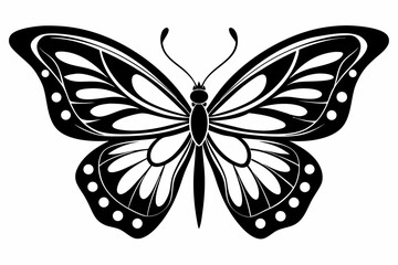 butterfly silhouette line art vector illustration