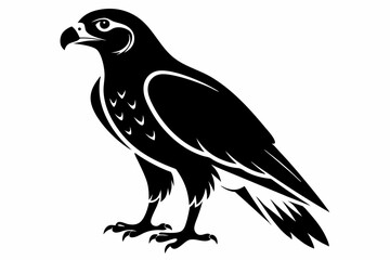 buzzard silhouette line art vector illustration