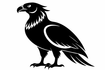 buzzard silhouette line art vector illustration