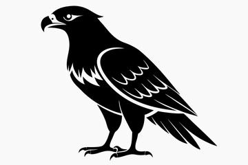 buzzard silhouette line art vector illustration