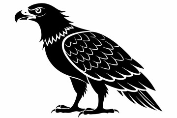 buzzard silhouette line art vector illustration