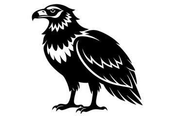 buzzard silhouette line art vector illustration