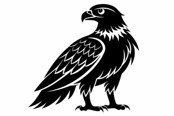 buzzard silhouette line art vector illustration